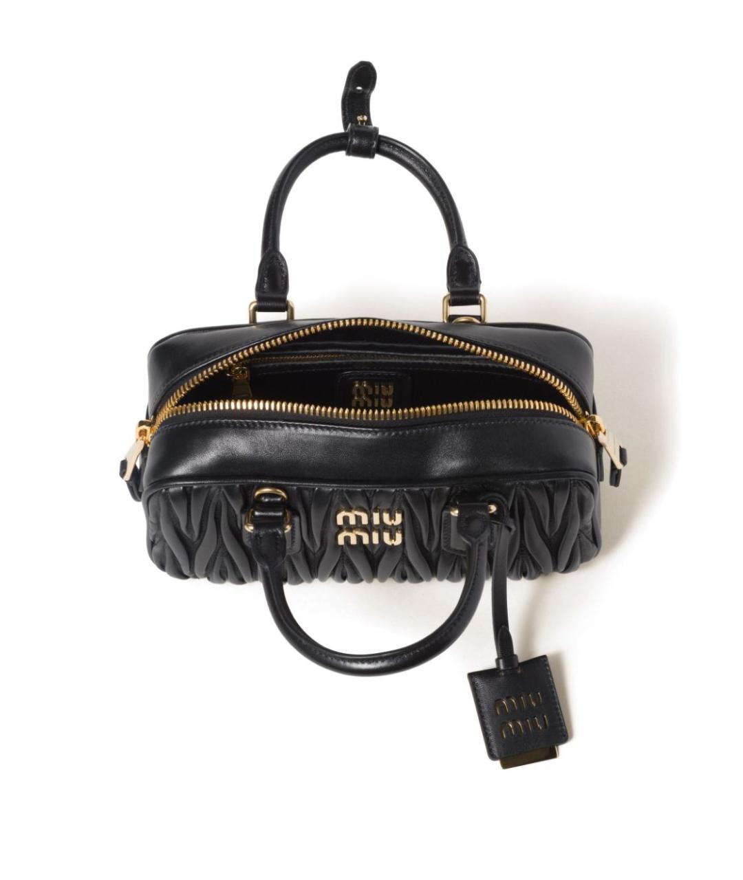 MIU MIU Черная кожаная сумка с короткими ручками, фото 5