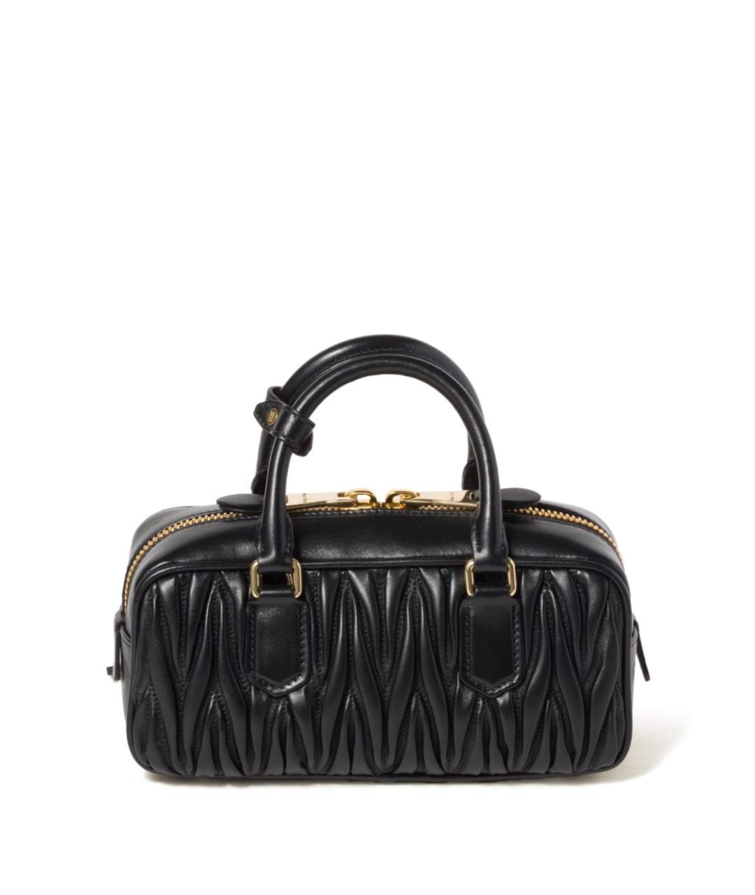 MIU MIU Черная кожаная сумка с короткими ручками, фото 3
