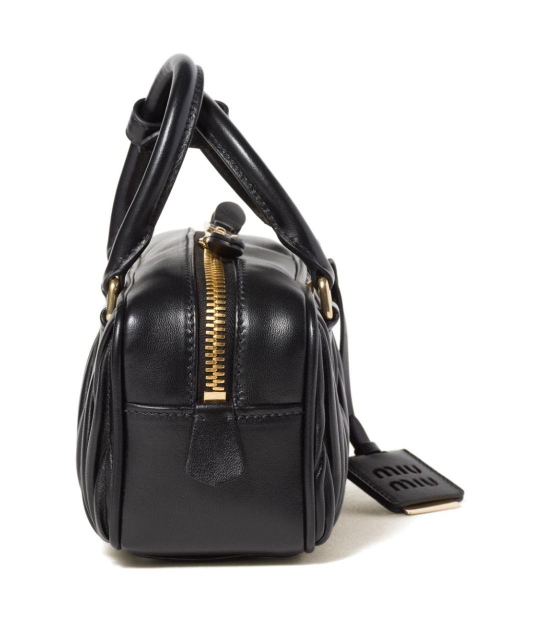 MIU MIU Черная кожаная сумка с короткими ручками, фото 2