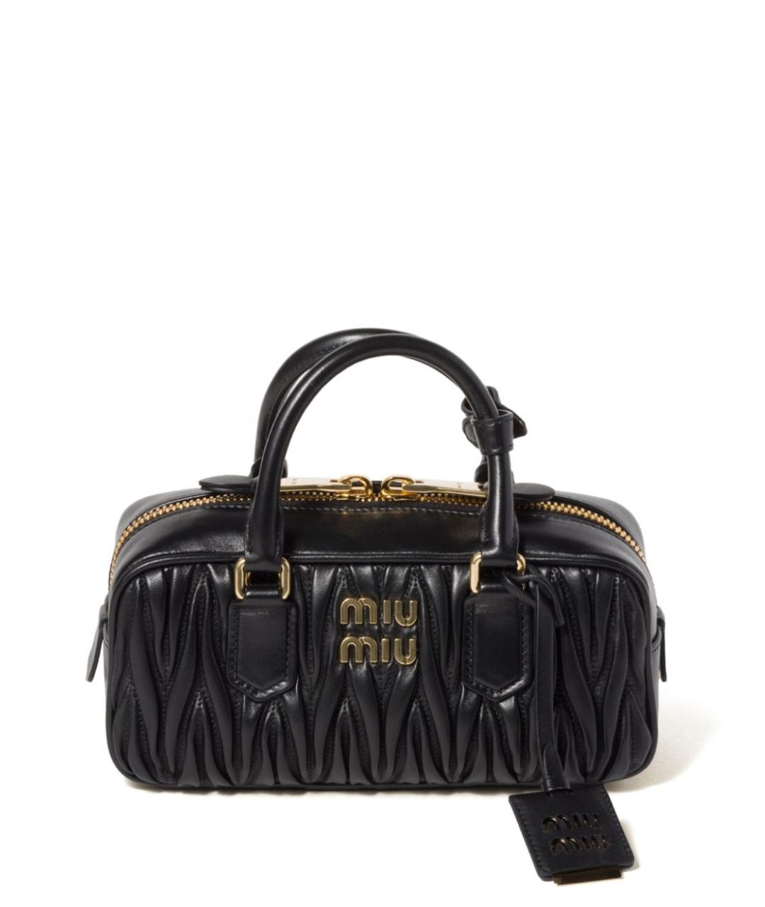 MIU MIU Черная кожаная сумка с короткими ручками, фото 1