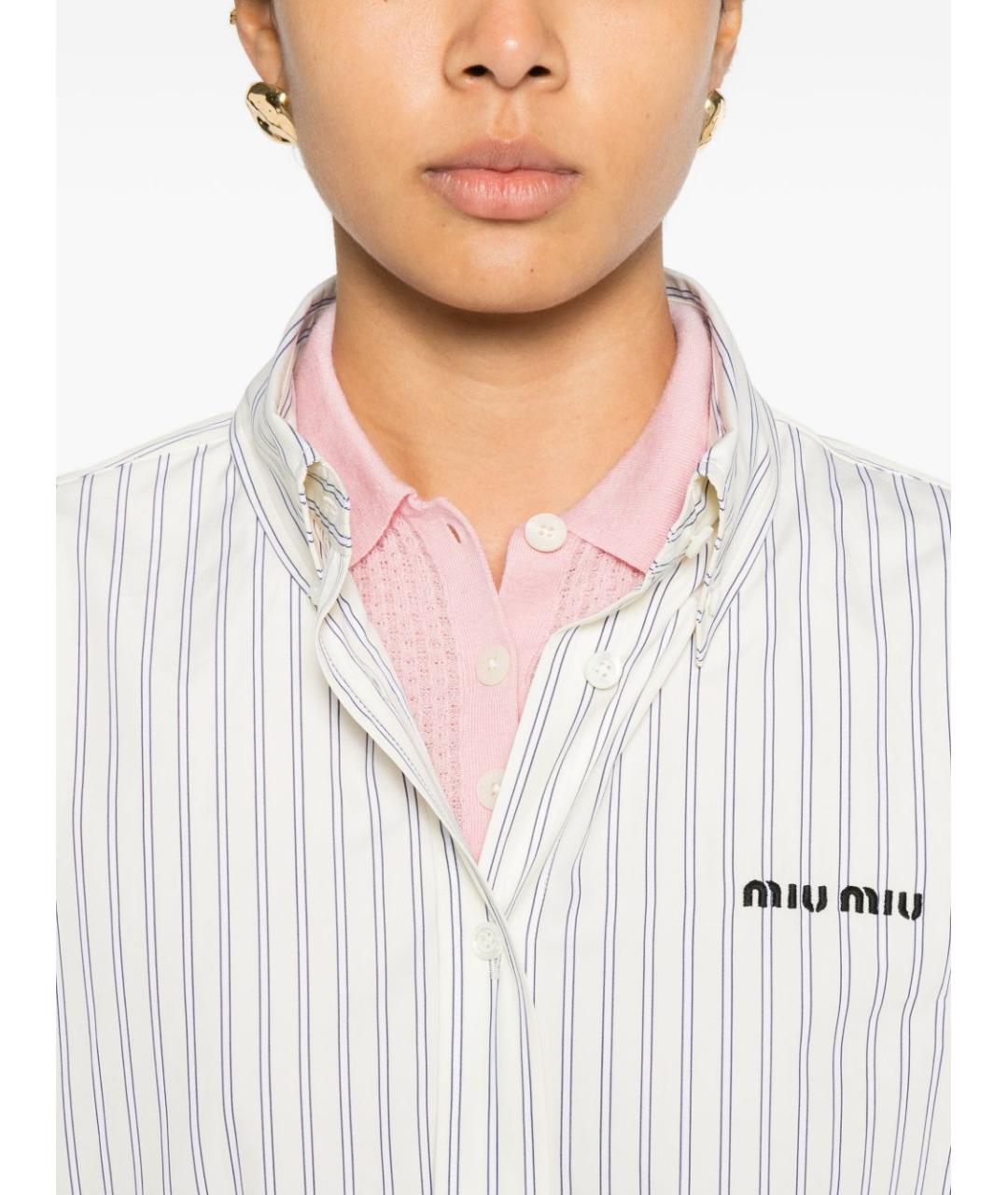 MIU MIU Бежевая хлопковая рубашка, фото 5
