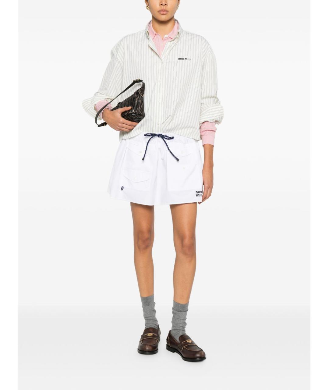 MIU MIU Бежевая хлопковая рубашка, фото 3