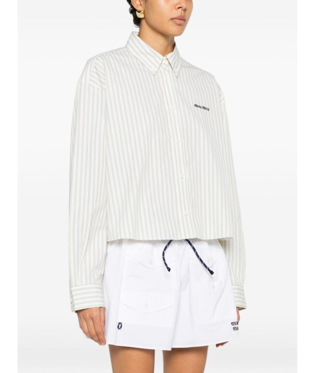 MIU MIU Бежевая хлопковая рубашка, фото 4