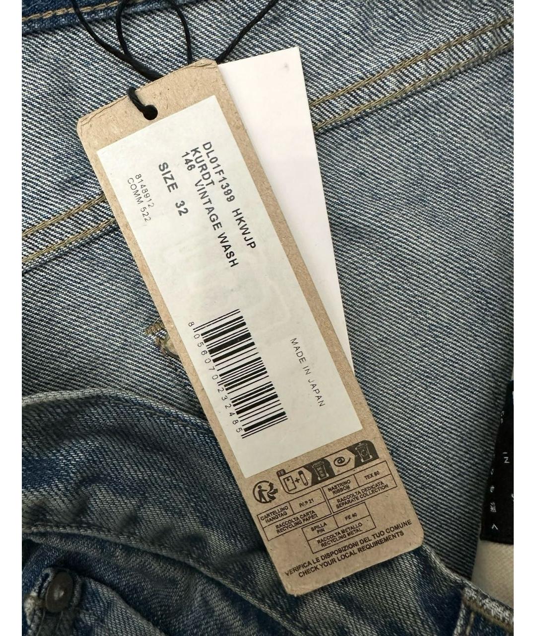 RICK OWENS DRKSHDW Синие хлопковые прямые джинсы, фото 6