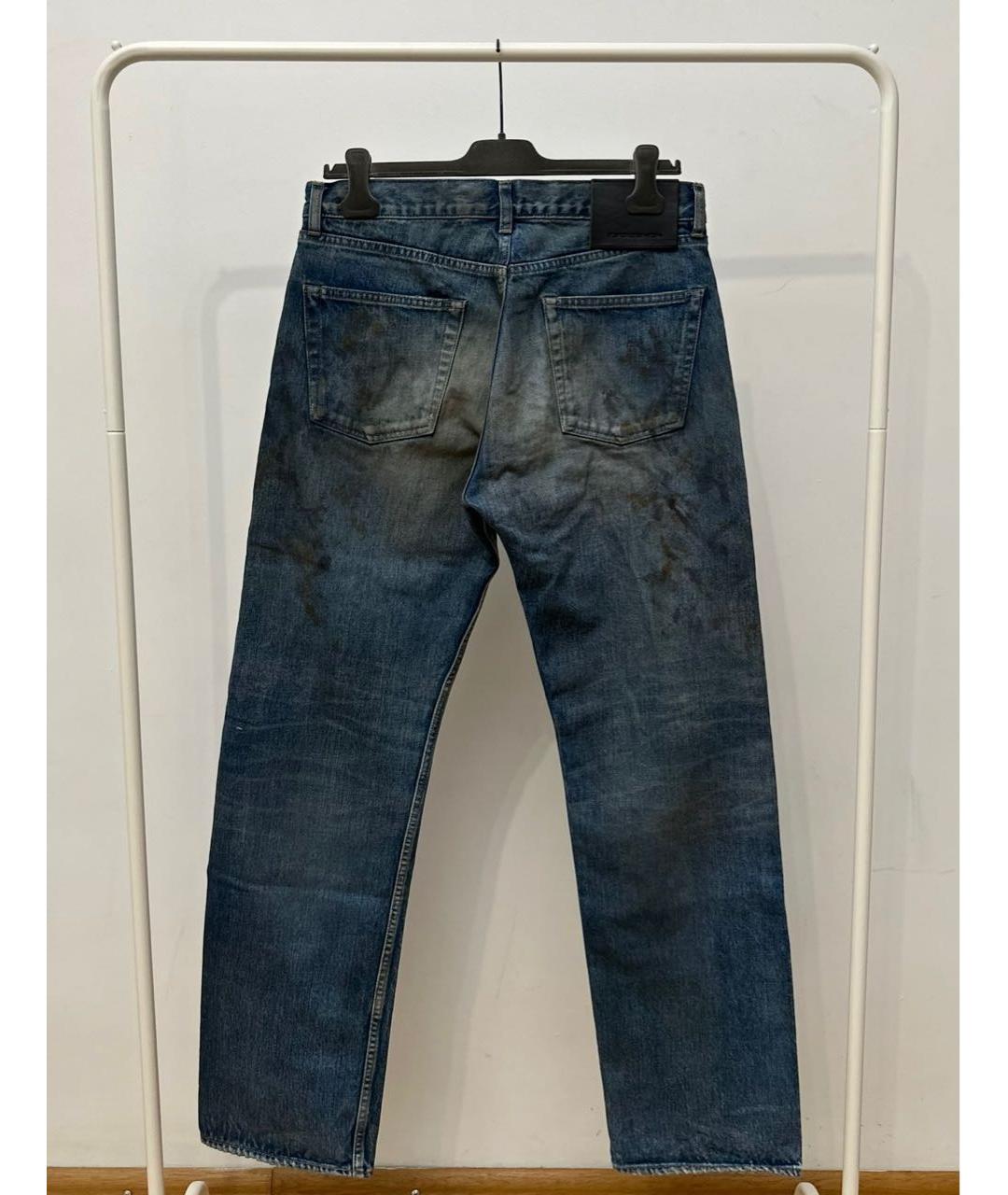 RICK OWENS DRKSHDW Синие хлопковые прямые джинсы, фото 2