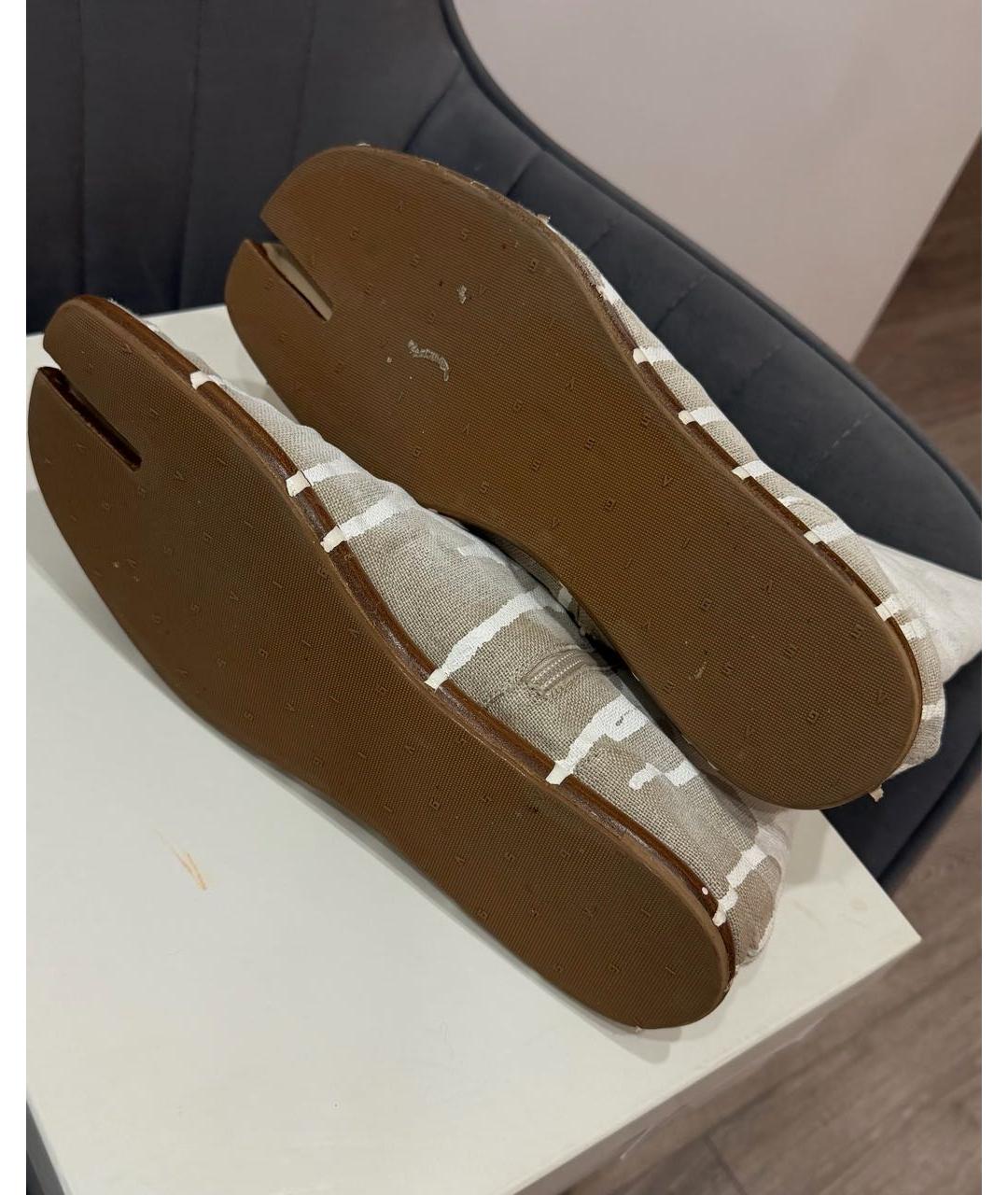 MAISON MARGIELA Бежевые текстильные высокие ботинки, фото 6