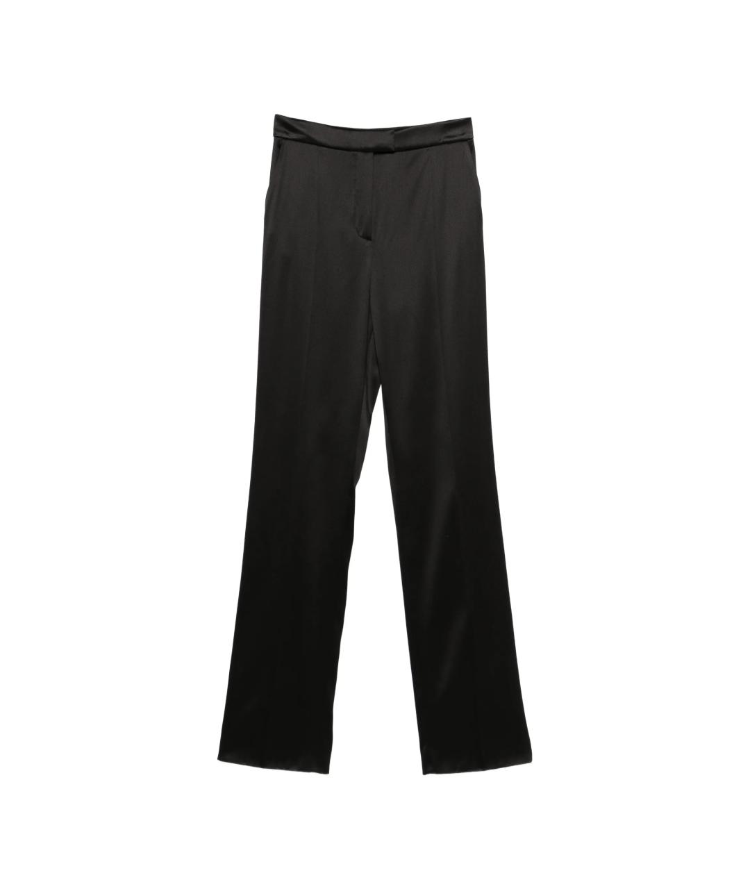 VALENTINO Черные шелковые прямые брюки, фото 1