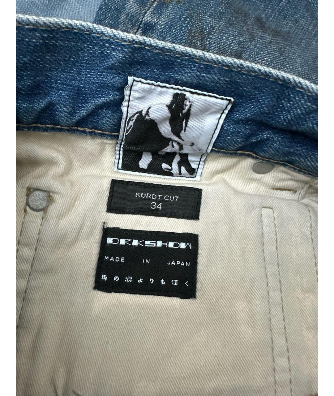 RICK OWENS DRKSHDW Синие хлопковые прямые джинсы, фото 6