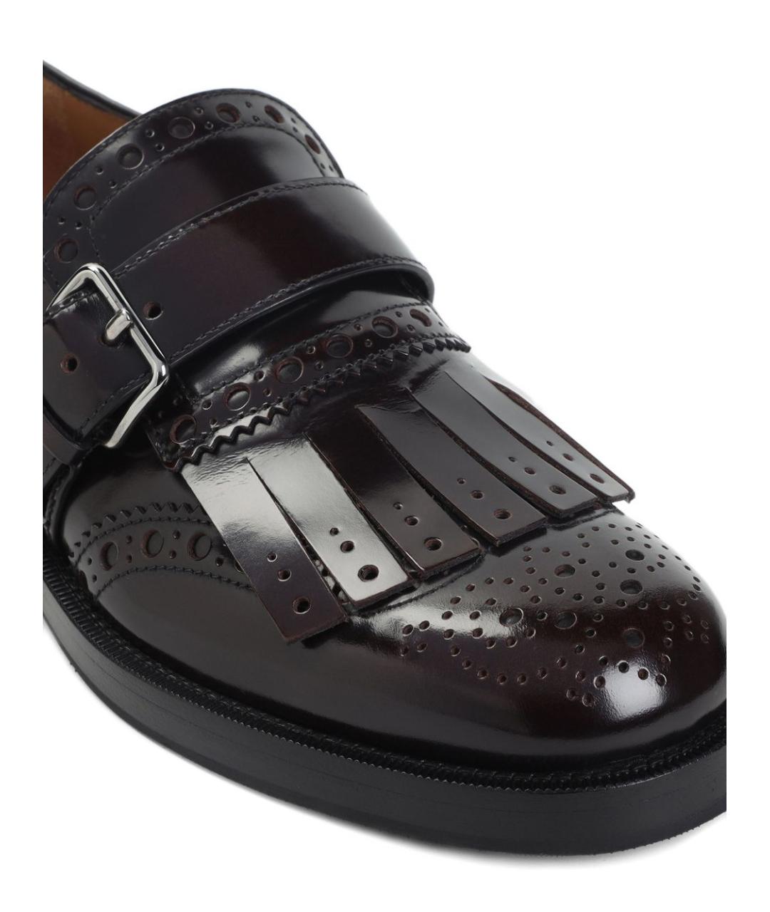 CHURCH'S Бордовые кожаные лоферы, фото 3