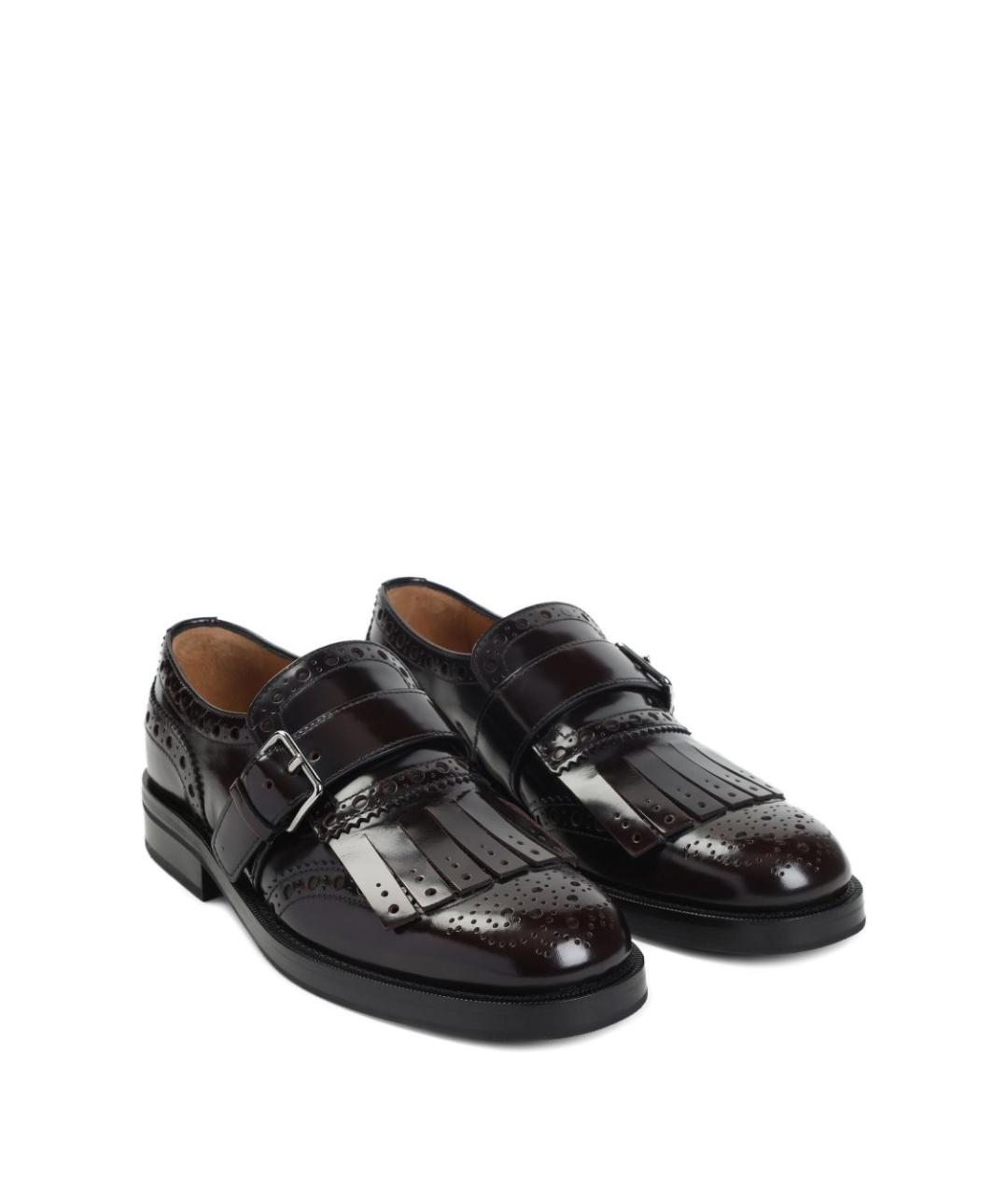 CHURCH'S Бордовые кожаные лоферы, фото 2