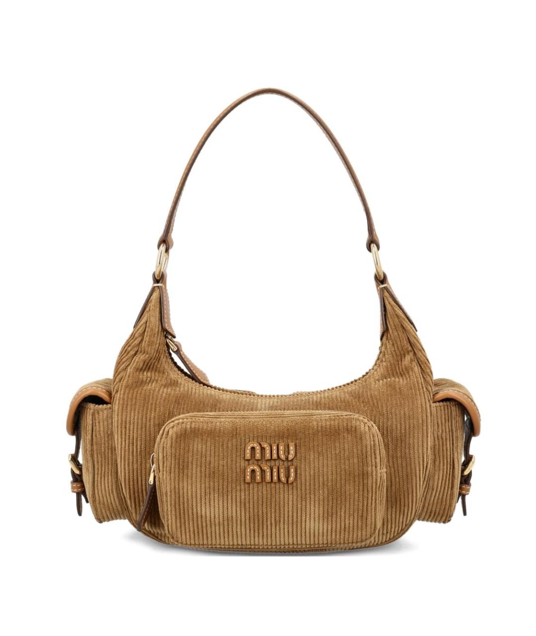 MIU MIU Коричневая хлопковая сумка через плечо, фото 1