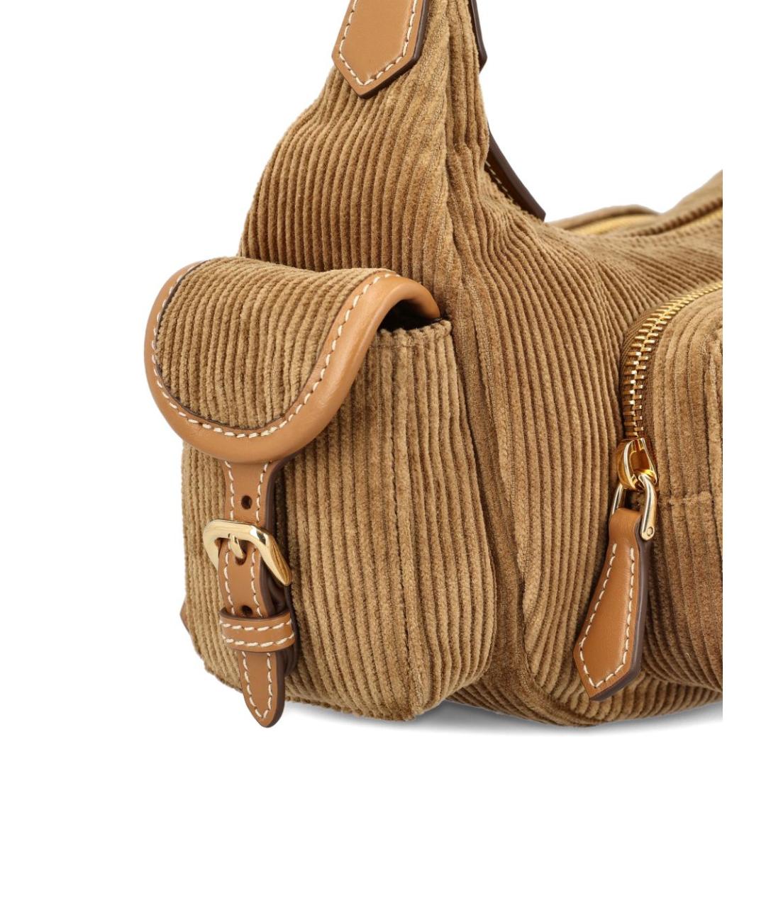 MIU MIU Коричневая хлопковая сумка через плечо, фото 2