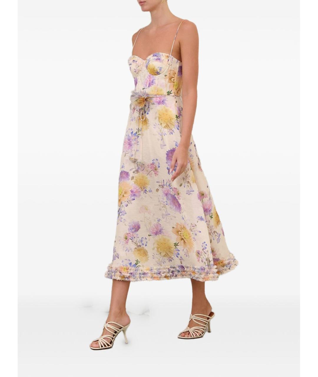 ZIMMERMANN Бежевый льняной сарафан, фото 2