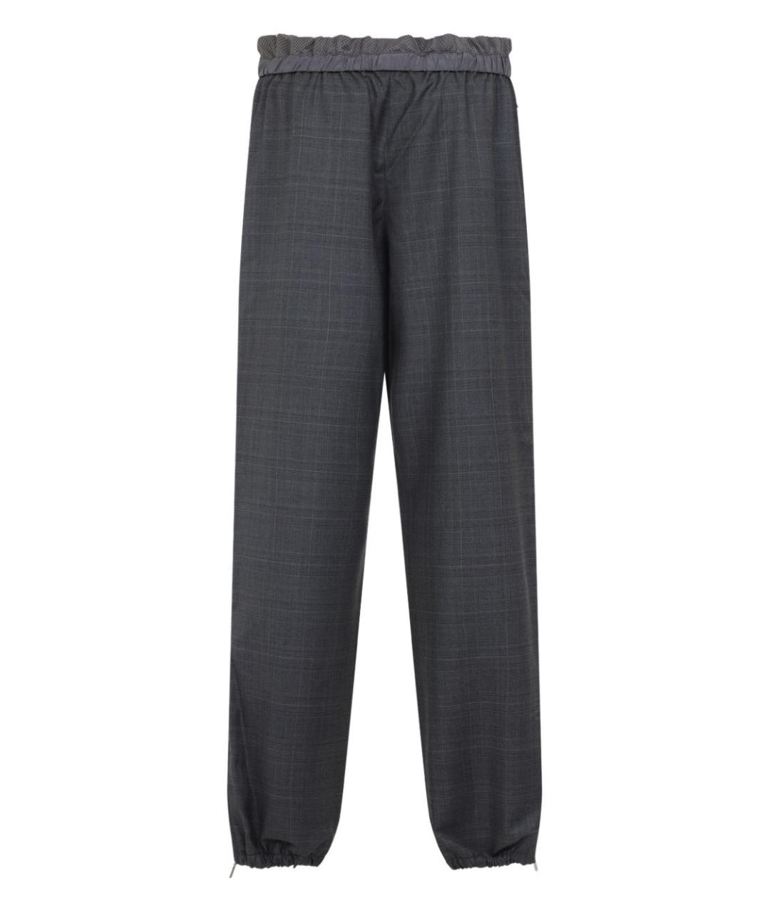 MIU MIU Серые шерстяные прямые брюки, фото 4