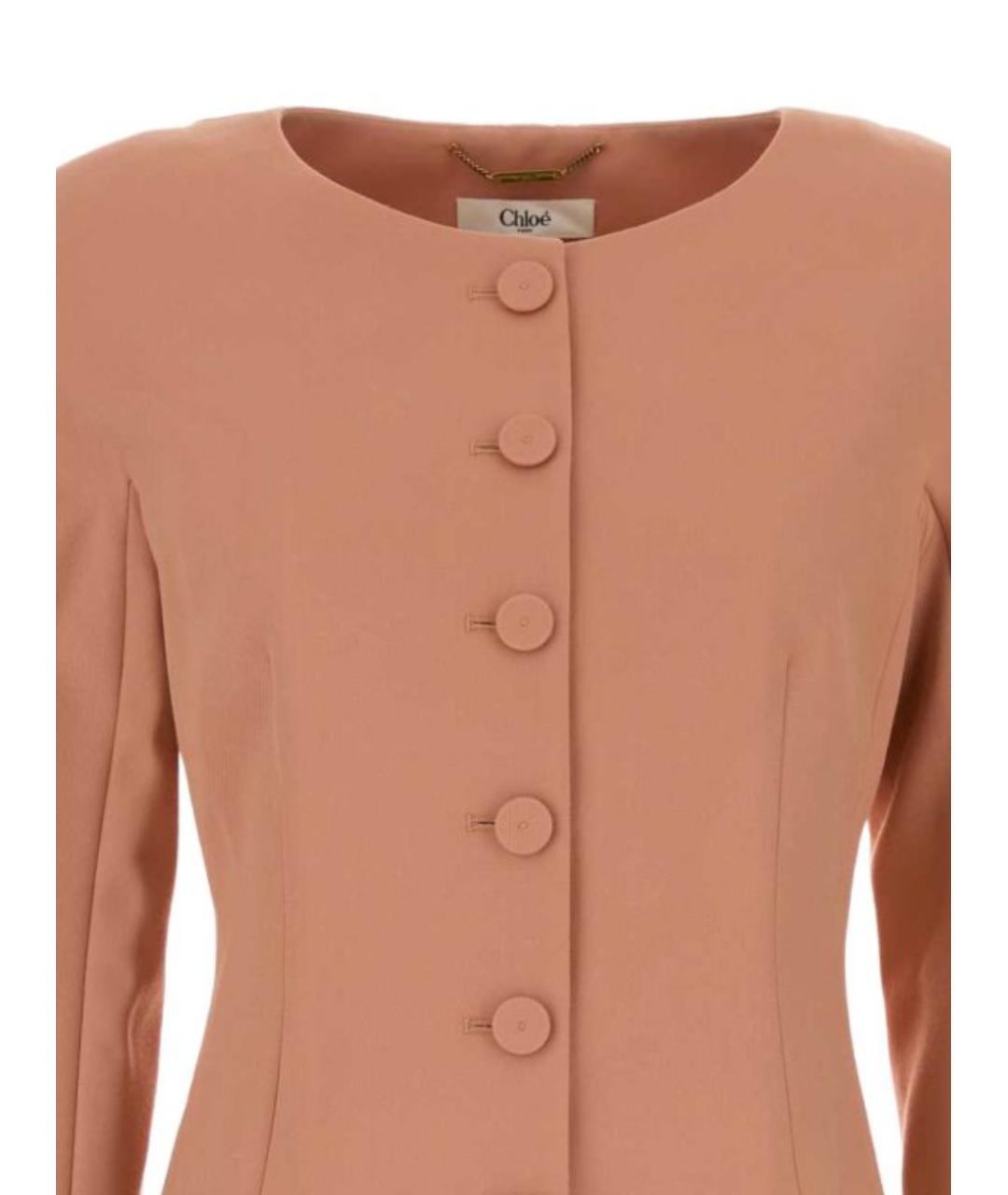 CHLOE Розовый шерстяной жакет/пиджак, фото 2