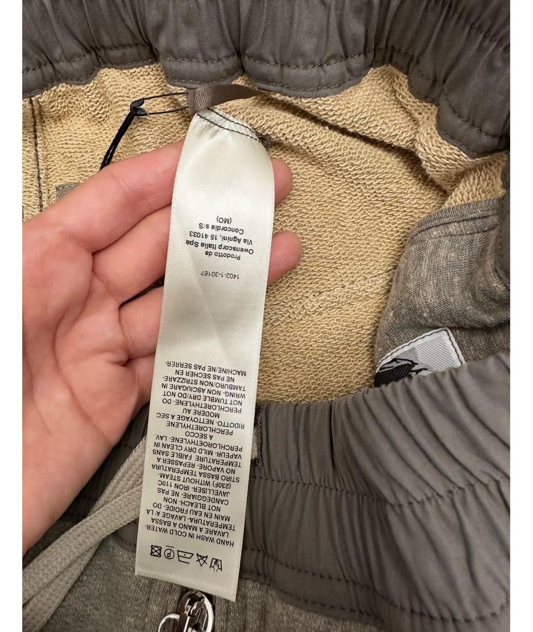 RICK OWENS DRKSHDW Серые хлопковые повседневные брюки, фото 5