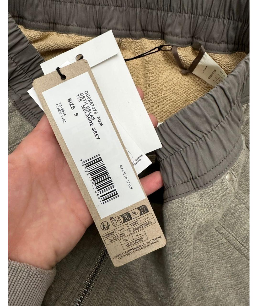 RICK OWENS DRKSHDW Серые хлопковые повседневные брюки, фото 6