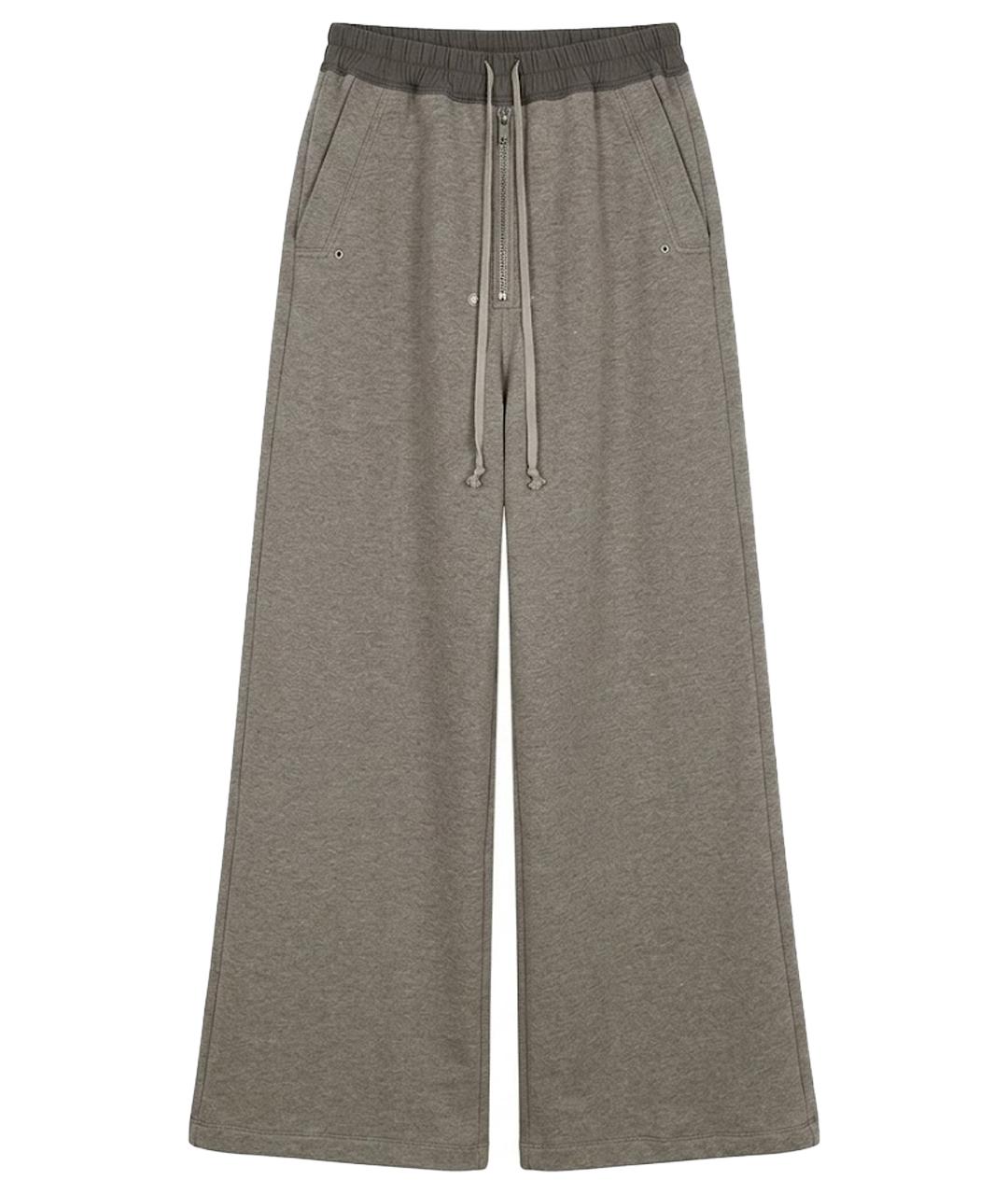 RICK OWENS DRKSHDW Серые хлопковые повседневные брюки, фото 1
