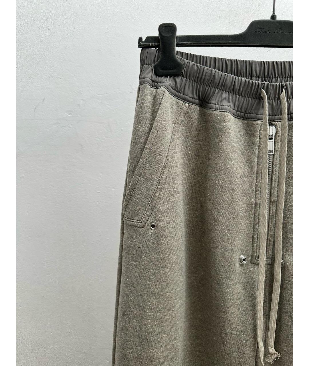 RICK OWENS DRKSHDW Серые хлопковые повседневные брюки, фото 3