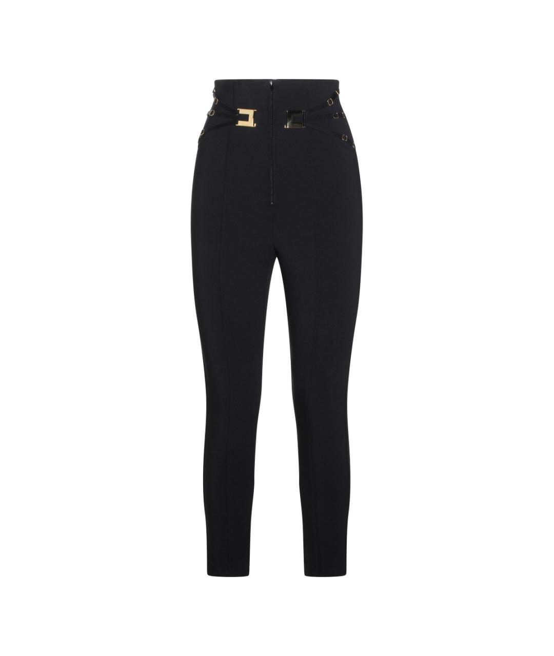 ELISABETTA FRANCHI Черные прямые брюки, фото 1