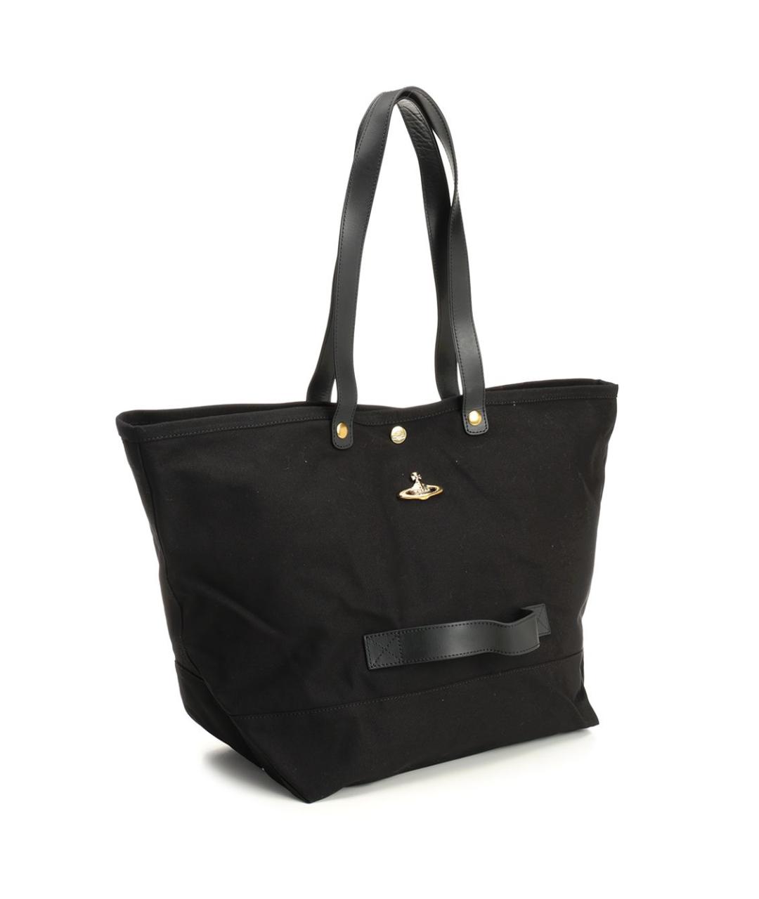 VIVIENNE WESTWOOD Черная хлопковая сумка с короткими ручками, фото 2