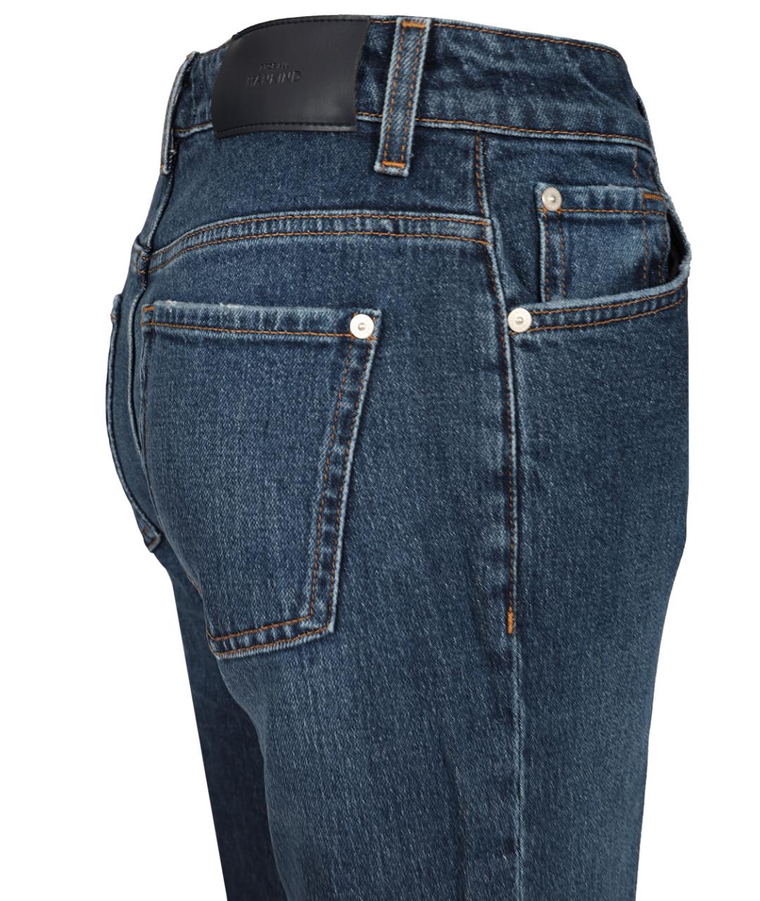 7 FOR ALL MANKIND Синие хлопковые прямые джинсы, фото 4