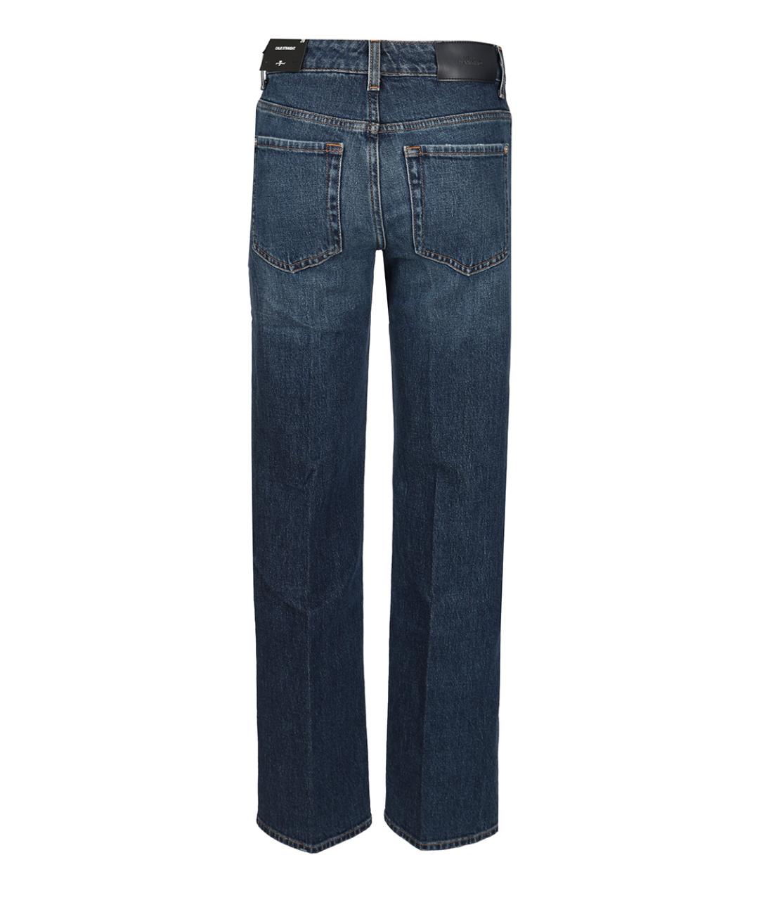 7 FOR ALL MANKIND Синие хлопковые прямые джинсы, фото 2