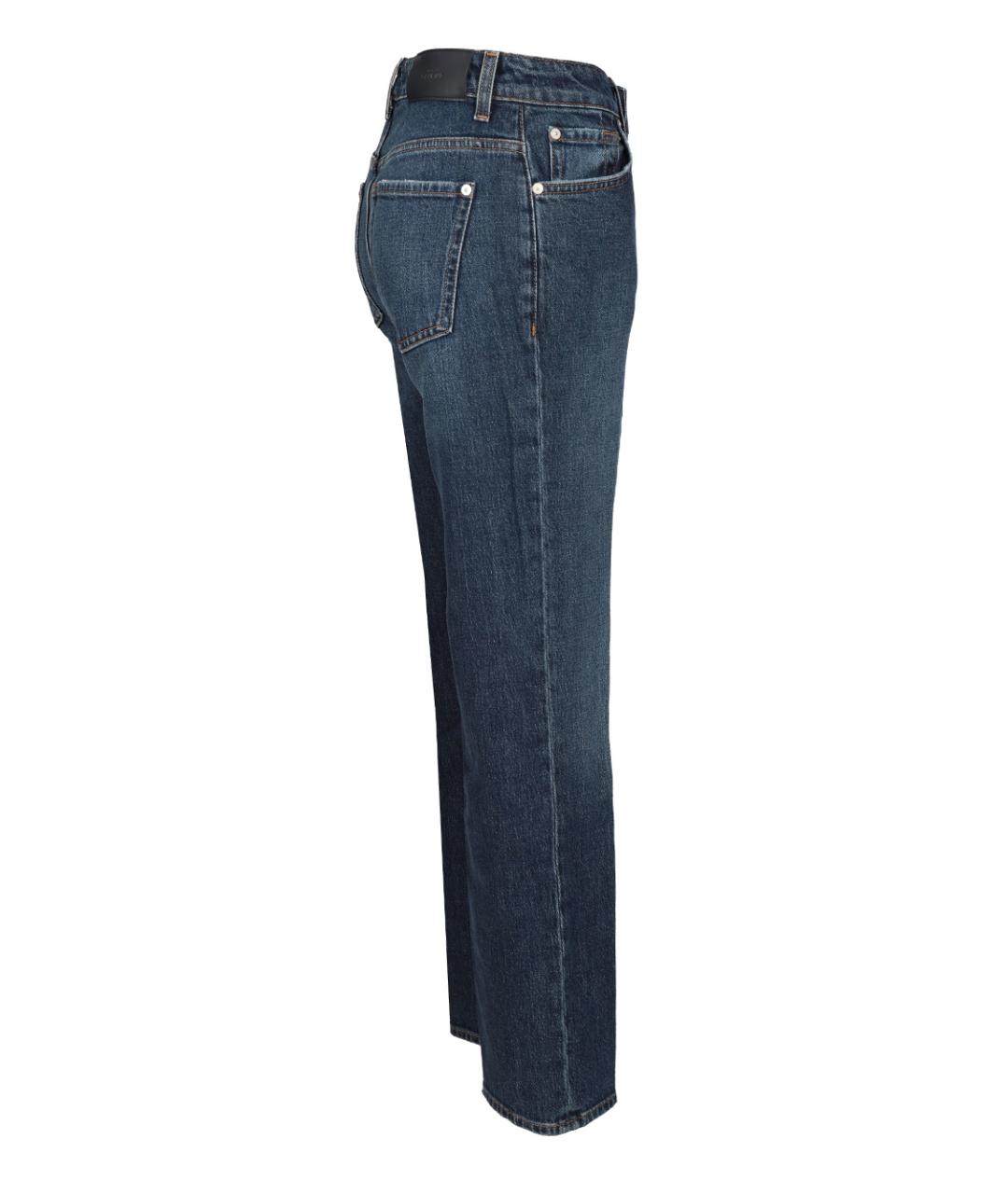 7 FOR ALL MANKIND Синие хлопковые прямые джинсы, фото 3