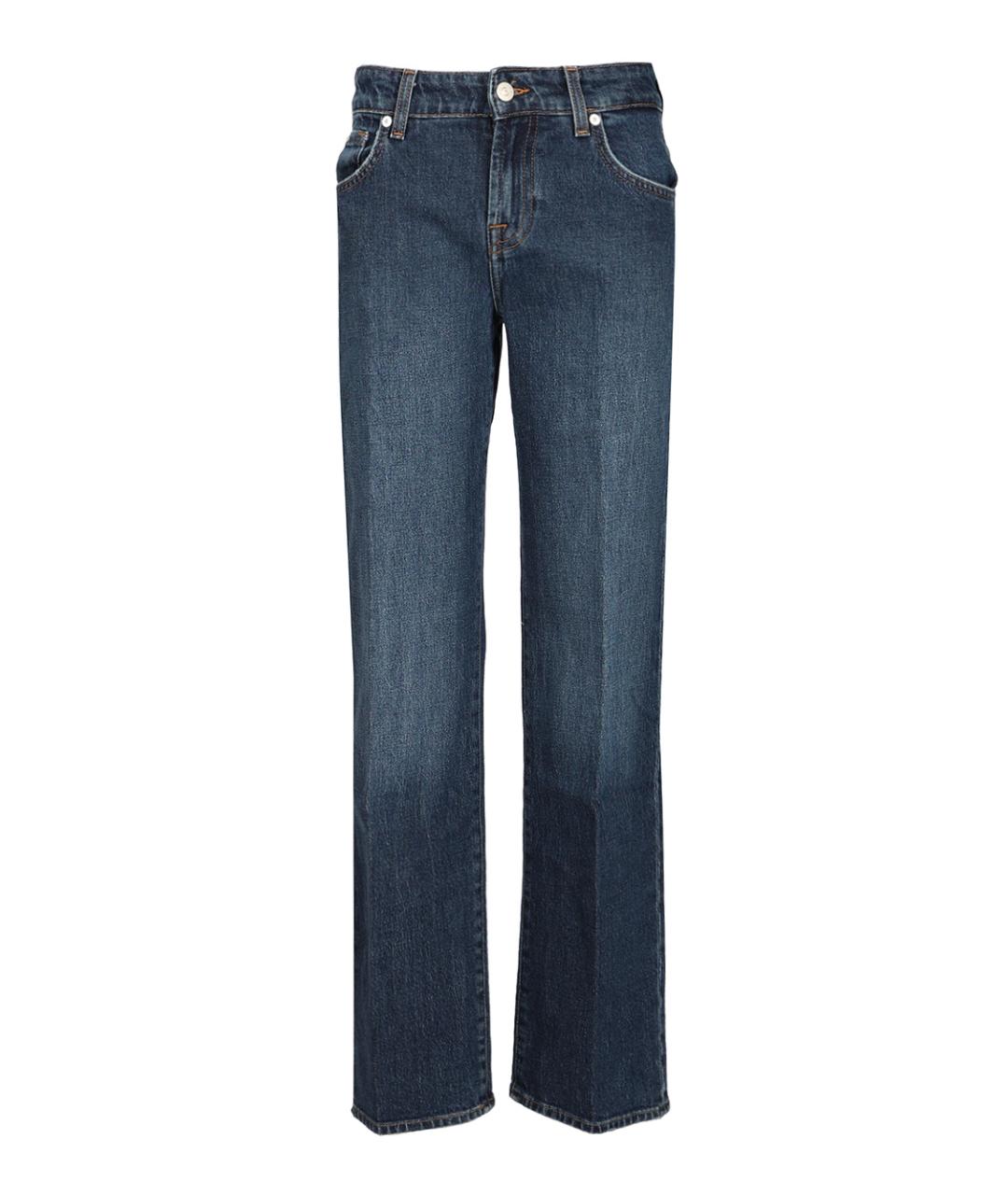 7 FOR ALL MANKIND Синие хлопковые прямые джинсы, фото 1