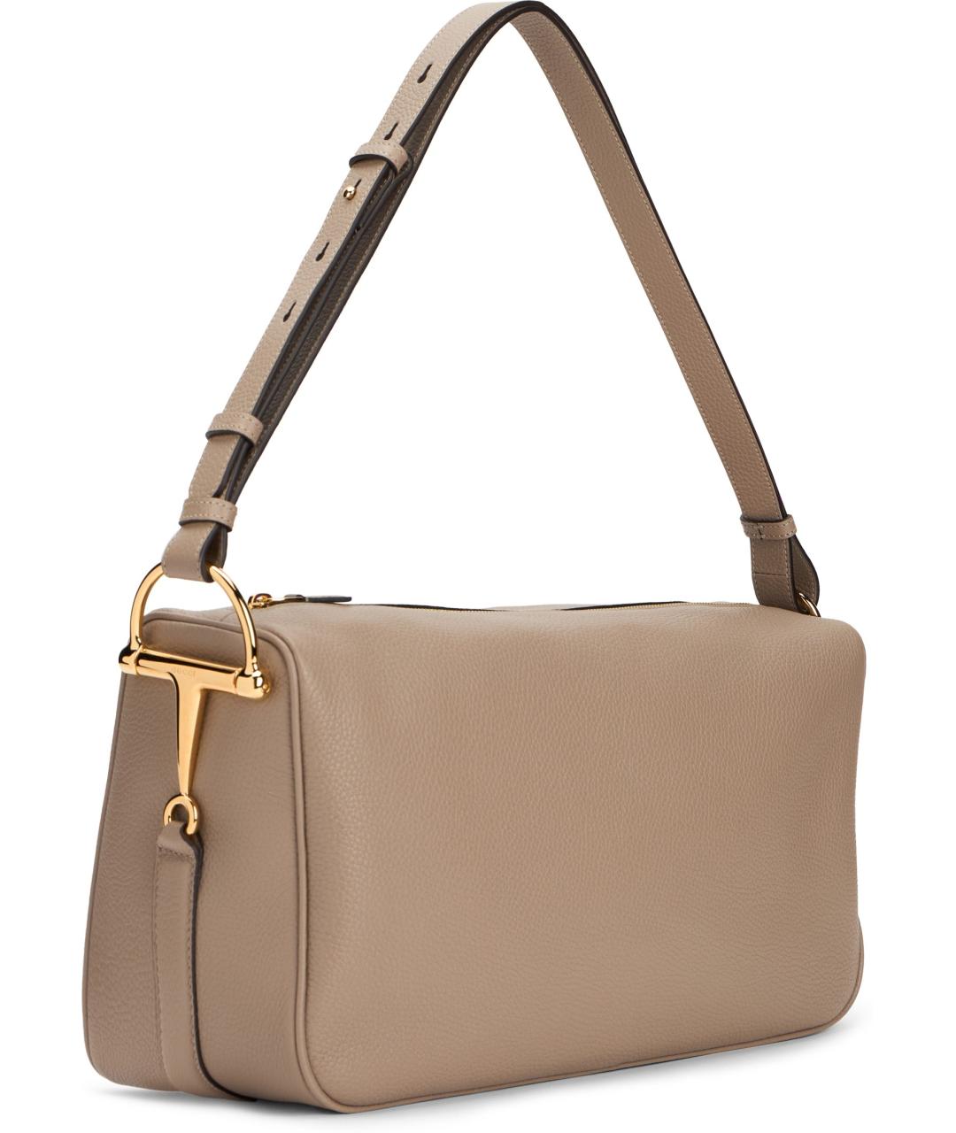 GUCCI Бежевая кожаная сумка через плечо, фото 3