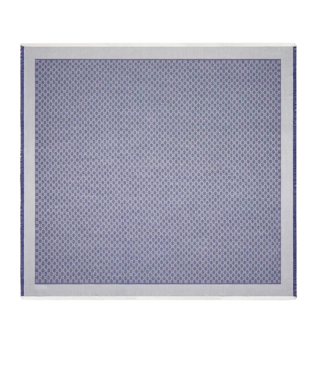 GUCCI Синий шерстяной шарф, фото 1