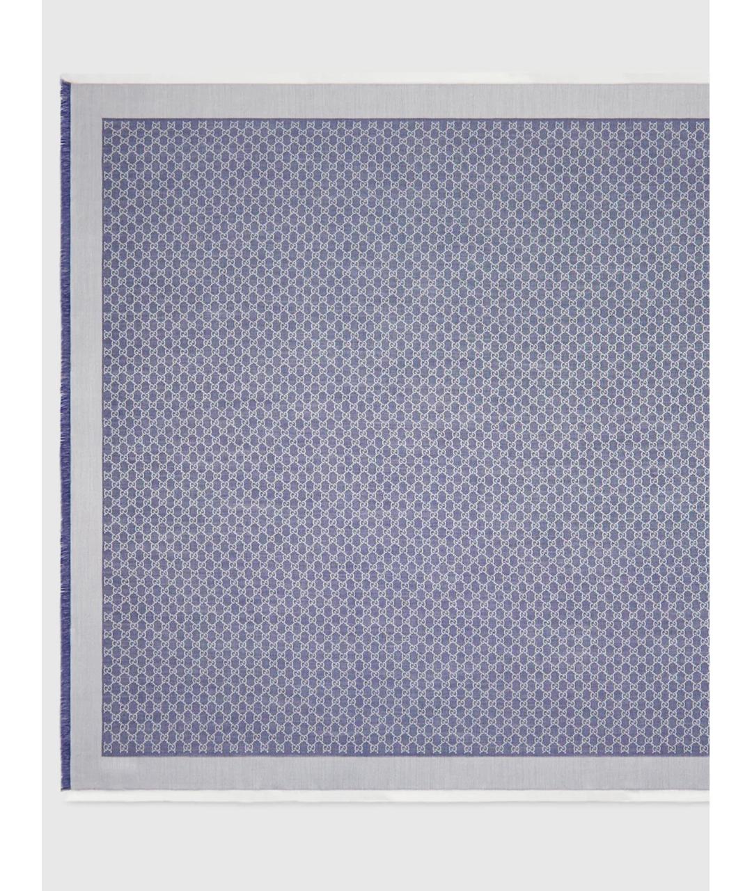 GUCCI Синий шерстяной шарф, фото 2