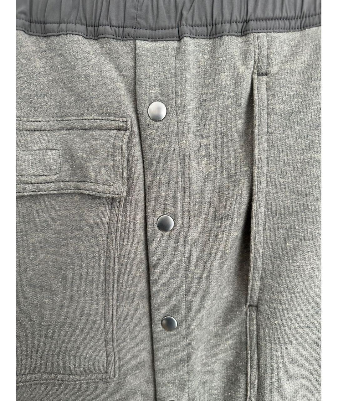 RICK OWENS DRKSHDW Серые хлопковые повседневные брюки, фото 3