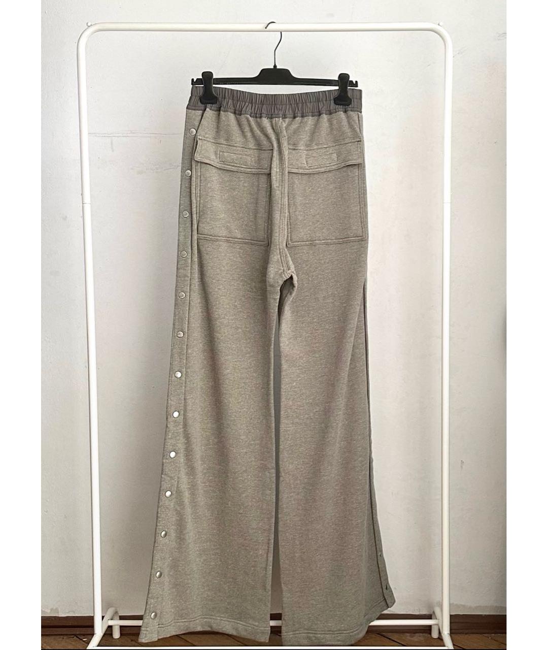 RICK OWENS DRKSHDW Серые хлопковые повседневные брюки, фото 2
