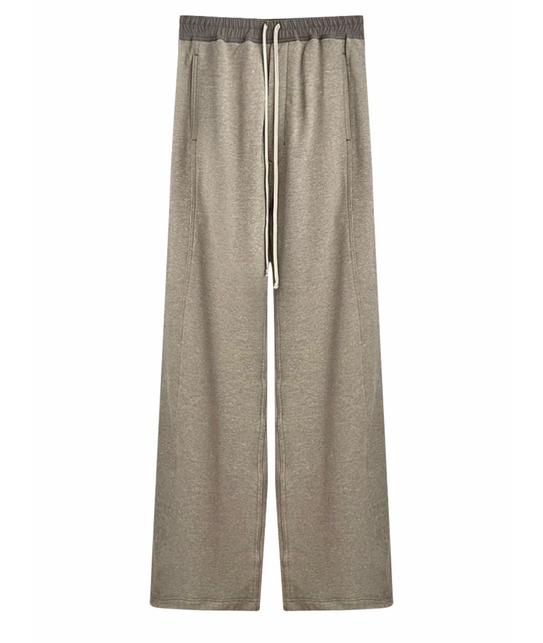 RICK OWENS DRKSHDW Серые хлопковые повседневные брюки, фото 1