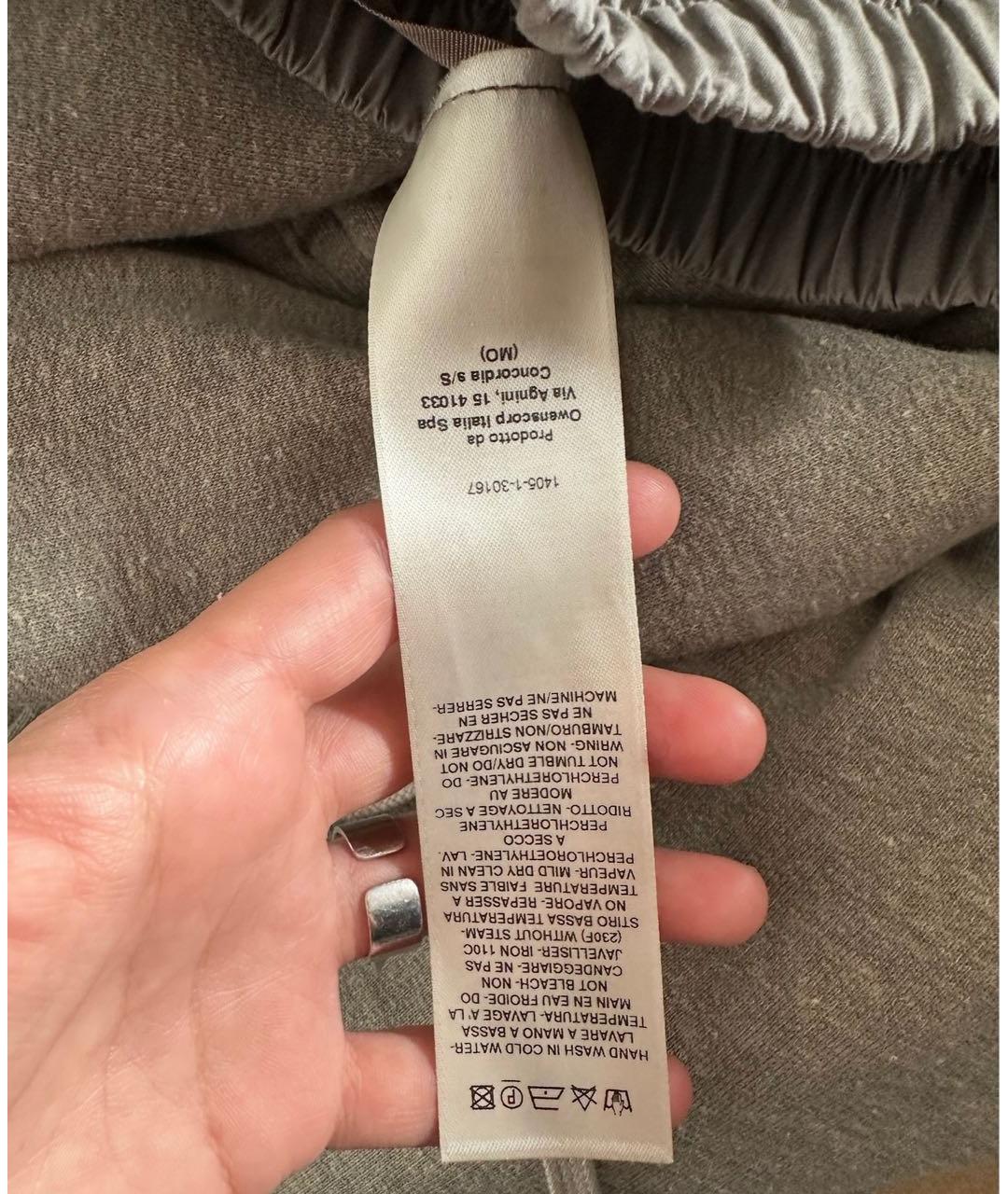 RICK OWENS DRKSHDW Серые хлопковые повседневные брюки, фото 6