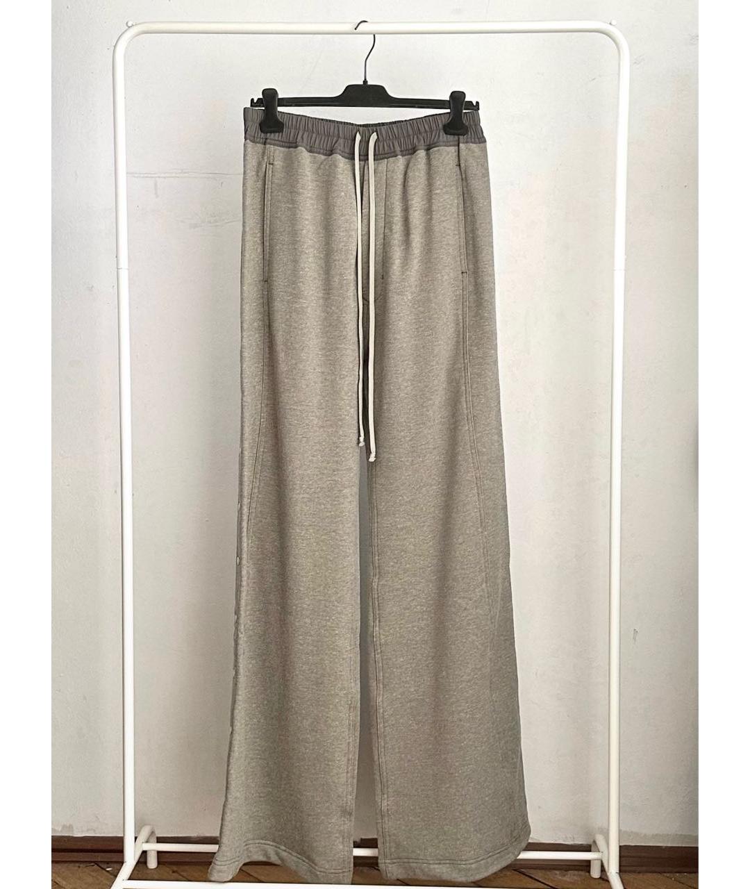 RICK OWENS DRKSHDW Серые хлопковые повседневные брюки, фото 8
