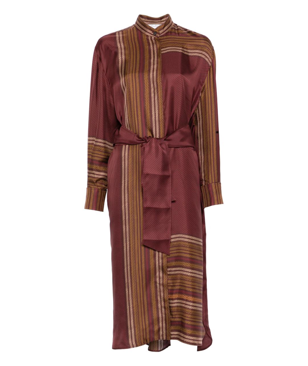 MAX MARA Красное шелковое повседневное платье, фото 1