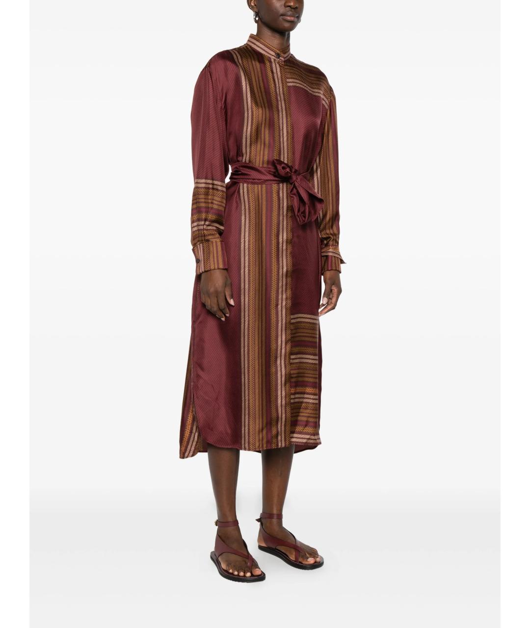 MAX MARA Красное шелковое повседневное платье, фото 3