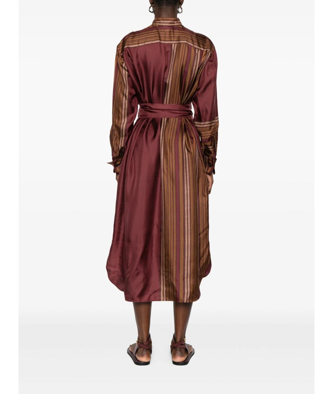 MAX MARA Красное шелковое повседневное платье, фото 5