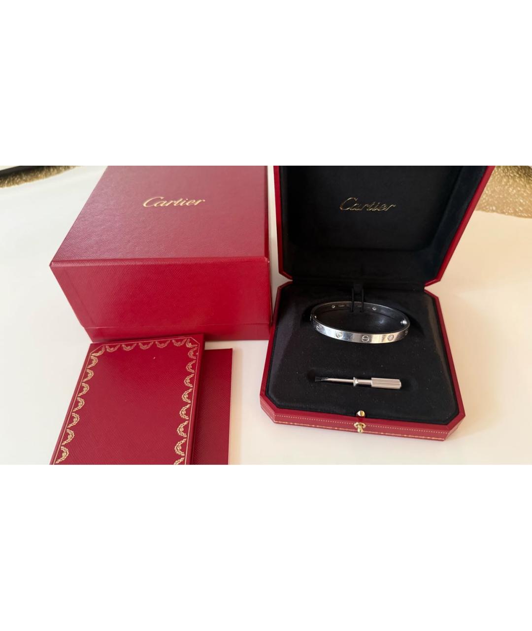 CARTIER Белый браслет из белого золота, фото 6