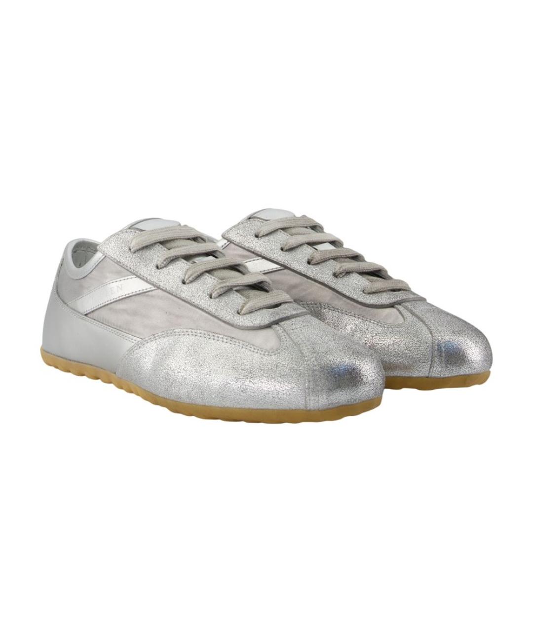 ALEXANDER MCQUEEN Серебряные синтетические кроссовки, фото 2