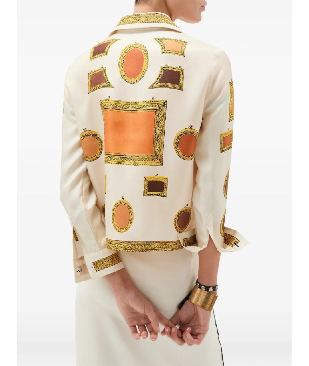 VERSACE Бежевая шелковая рубашка, фото 3