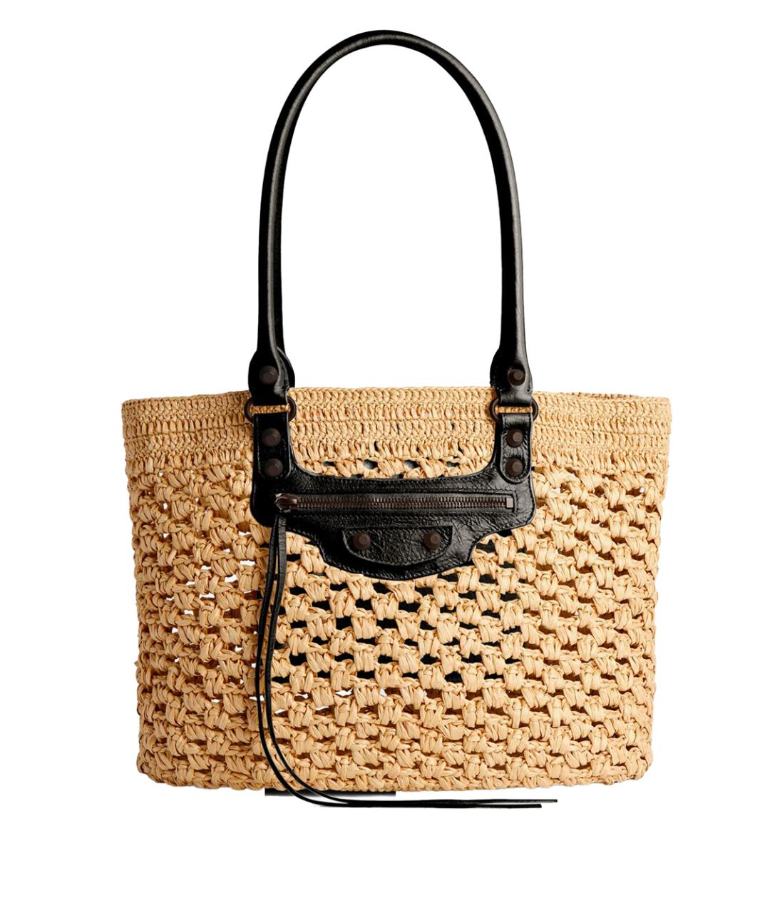 BALENCIAGA Бежевая пелетеная сумка тоут, фото 1