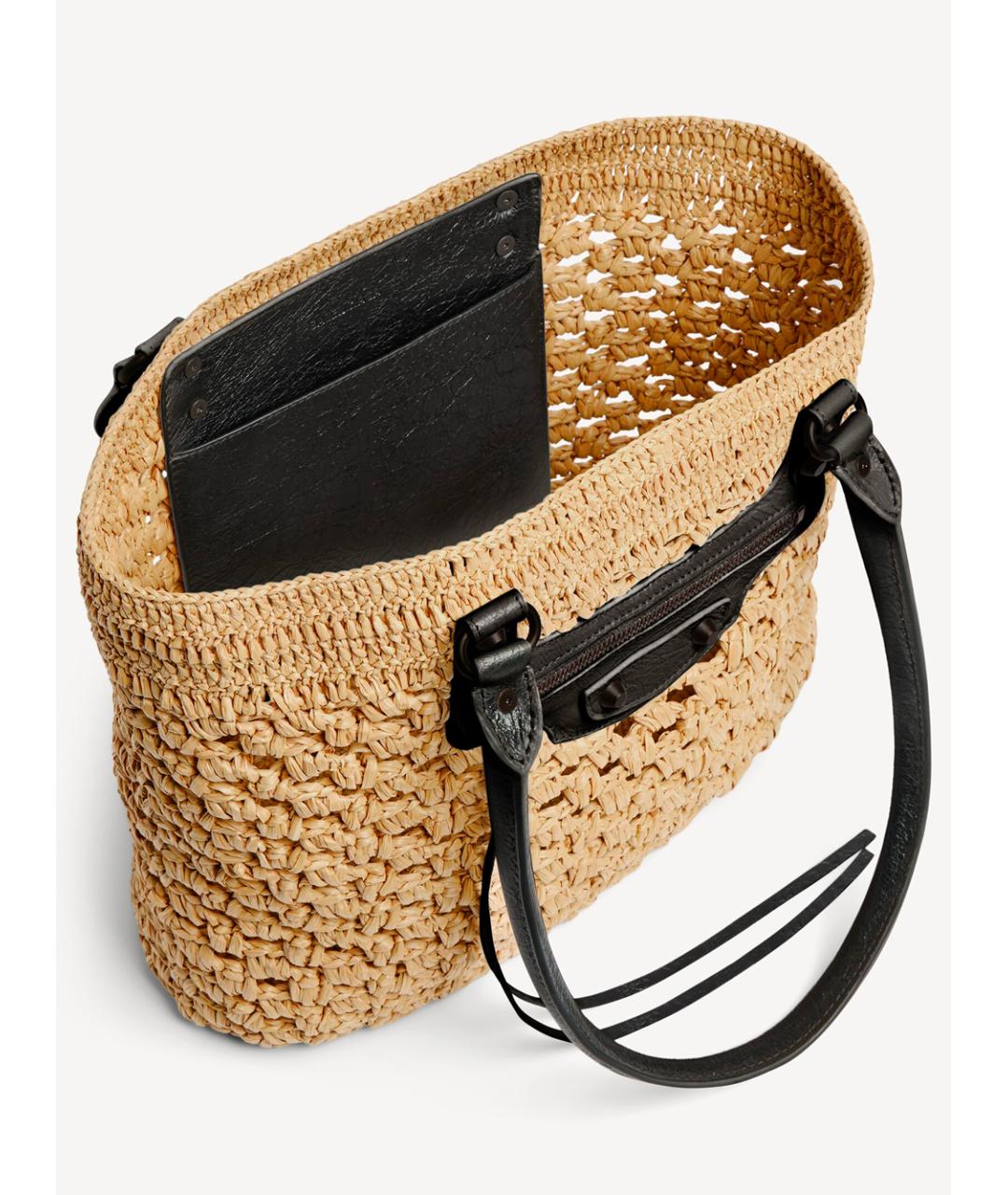 BALENCIAGA Бежевая пелетеная сумка тоут, фото 4