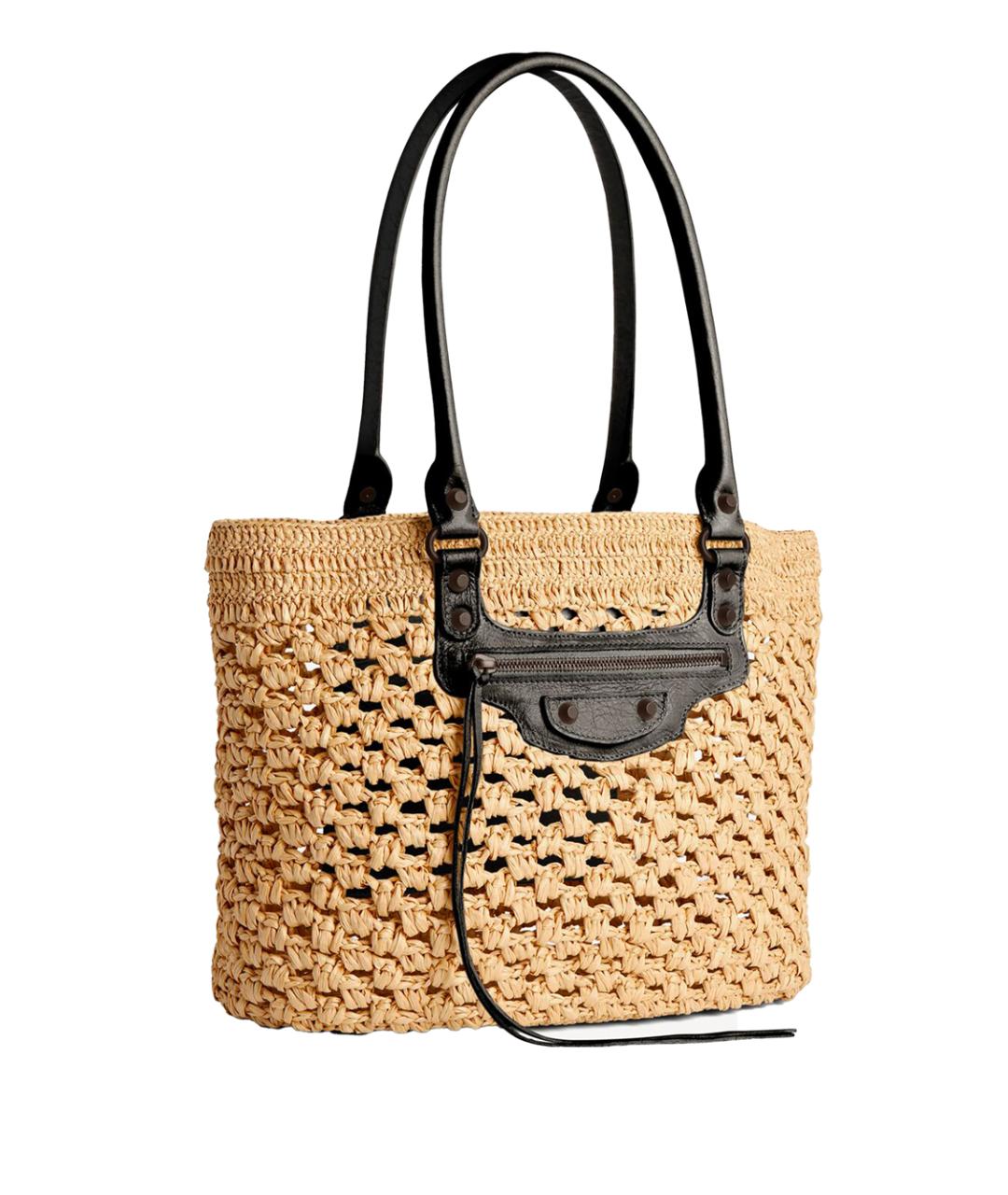 BALENCIAGA Бежевая пелетеная сумка тоут, фото 2