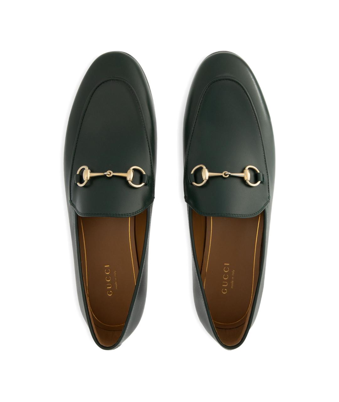 GUCCI Зеленые кожаные лоферы, фото 2