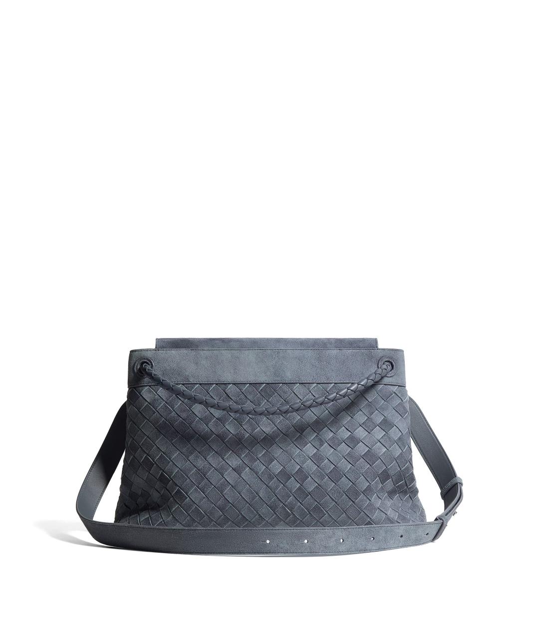 BOTTEGA VENETA Голубая замшевая сумка на плечо, фото 5