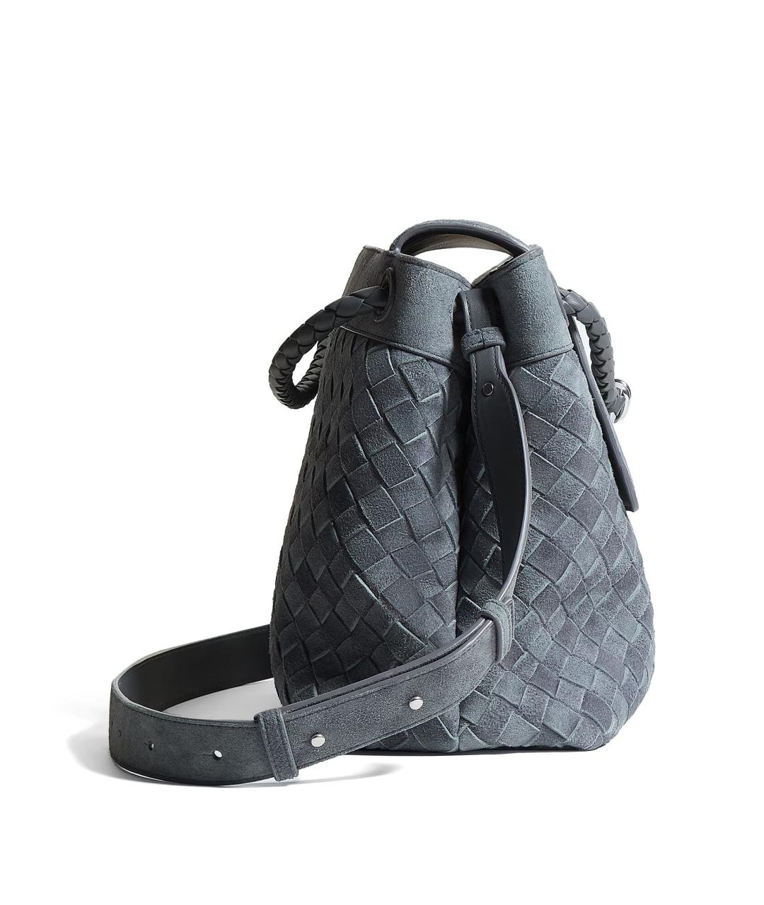 BOTTEGA VENETA Голубая замшевая сумка на плечо, фото 4