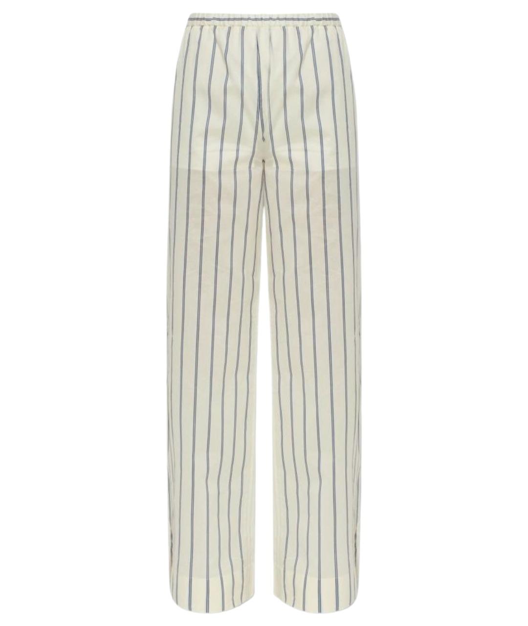 MONCLER Белые хлопковые прямые брюки, фото 1